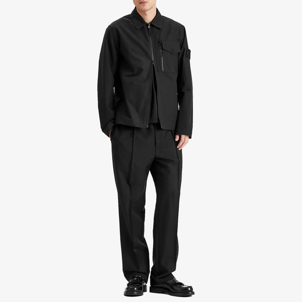 Stone Island Men's Ghost Piece Weatherproof Canvas Shirt Jacket Black